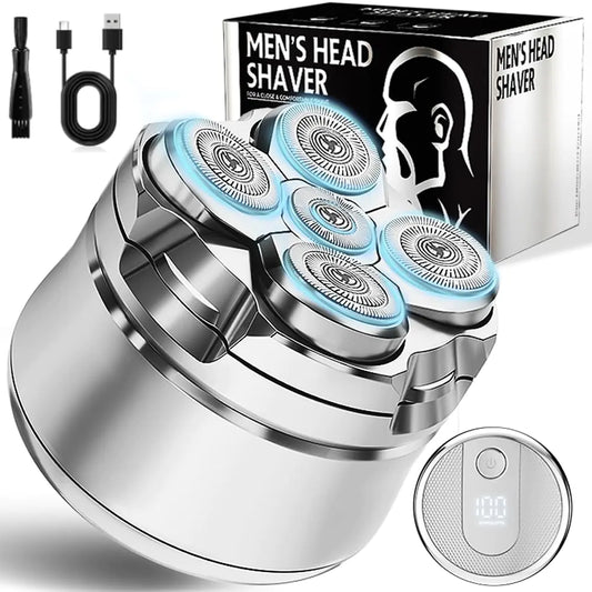 Electric Head Shavers for Bald Men - Waterproof Cordless Bald Razor Wet/Dry Shaving Rechargeable Head & Face Shaver Precision Head Trimmer for Home & Daily Shower