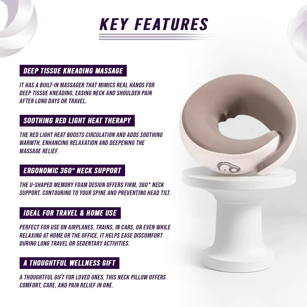 Multi-Purpose Neck Massage Pillow w/Warmth