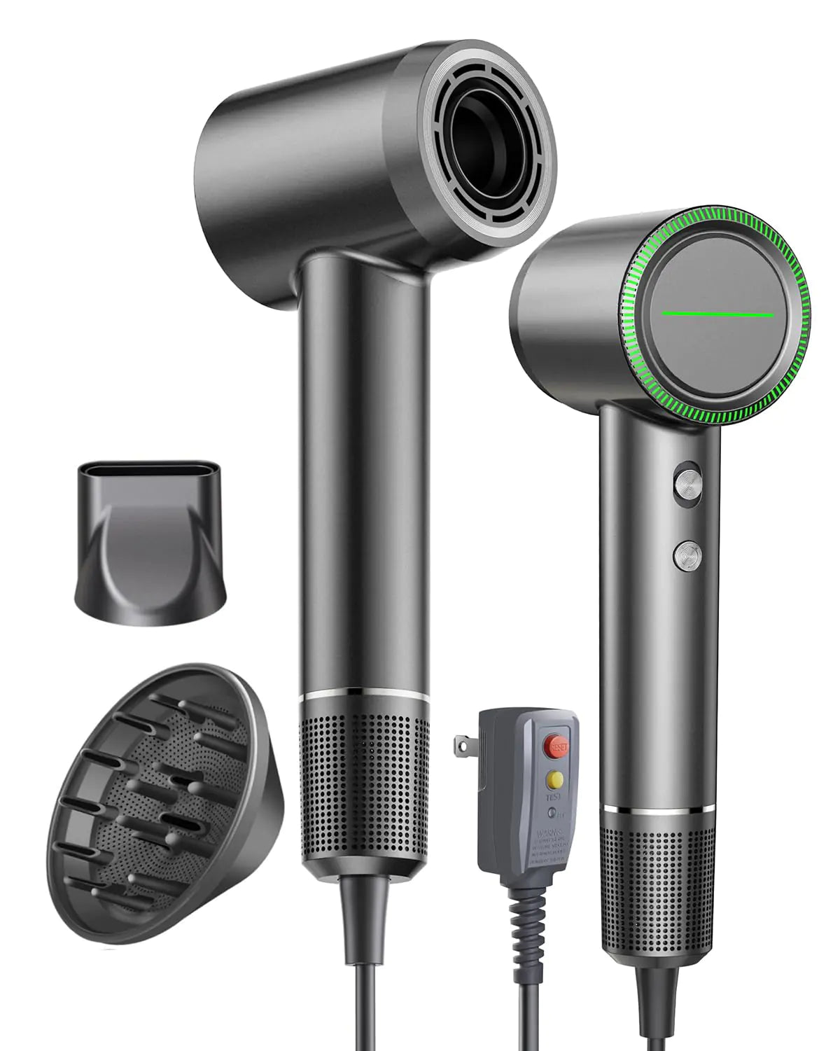 Hair Dryer with Diffuser 150000 RPM Brushless Motor Ionic Portable Blow Dryer for Curly Straightener Hair High Speed Fast Drying Hair Dryer Thermo-Control Lightweight Hairdryer for Women Home