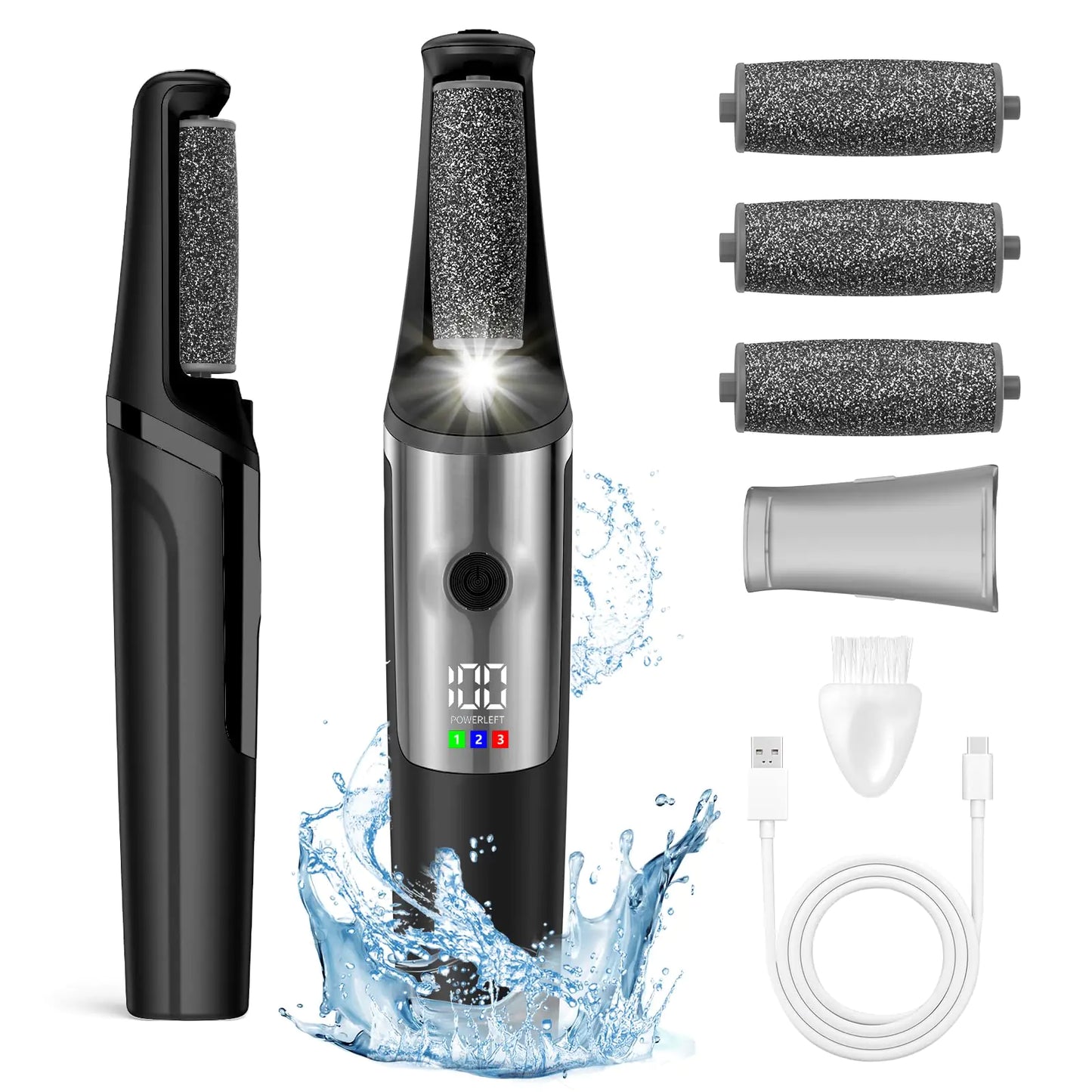 Electric Callus Removers for Feet Smooth Pedicure Wand Rechargeable Electric Foot FileProfessional Pedicure Tools for Dry Dead Cracked Hard Skin at Home Feet Spa Care Kit for Men & Women